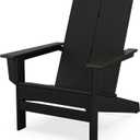 POLYWOOD Contemporary Modern Oversized Adirondack Chair in Black, Large