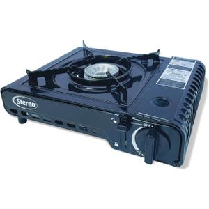 Sterno Portable Butane Stove - 9K/10K BTU Single Burner Stove, Outdoor & Indoor Use Butane Gas Burner with Carrying Case - Camping Cooktop for Tailgating, Outdoor Cooking, Catering, & Action Stations