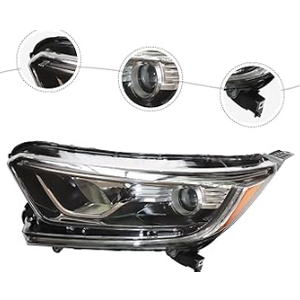 Headlight Assembly For 2017-2021Honda CRV LX EX EXL Halogen LED DRL Projector Left Driver Side Headlamp Assembly, Chrome Headlight Housing, Front Head Light Lamp 33150TLAA01