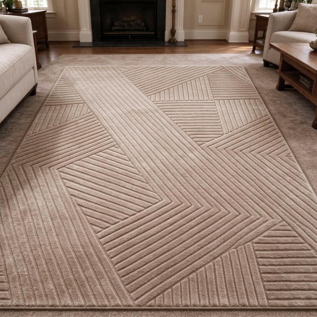 9x12 Area Rugs for Living Room, Light Brown