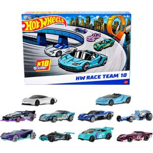Hot Wheels Toy Cars, 10-Pack of Race Cars, Includes 1:64 Scale Corvette, Lamborghini, McLaren Originals