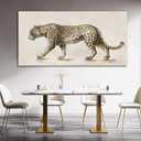 YETHEN WAL Minimalist Leopard Wall Art Neutral Jungle Animal Canvas Prints Contemporary Home Decor for Living Room Bedroom Office Decor 24x48 Inch