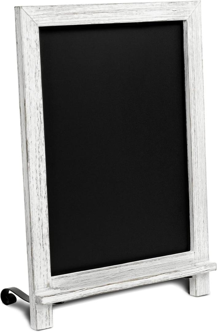 Rustic Whitewash Tabletop Chalkboard Sign/Hanging Magnetic Wall Chalkboard/Small Countertop Chalkboard Easel/Kitchen Countertop Memo Board / 12" x 17" in. Weddings, Birthdays, Baby Announcements