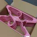 Plastic Hangers for Clothes - Durable & Versatile Color, Coat, Shirt & Pants Hangers - Space Saving Closet Storage Organizer Essentials with Non-Slip for Home, Dorm, Apartment (Pink, 50 Pack)