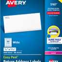 Avery Printable Return Address Labels with Sure Feed, 0.5" x 1.75", White, 8,000 Blank Mailing Labels (05167)