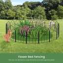 Youpehom Black Garden Fences Animal Barrier, 12.55"*16.48" Garden Border Fencing, Rustproof Metal No Dig Fence for Dogs, Outdoor Fence, Dog Fencing for Patio, Flower Bed, Farm (Medium 10 pcs)