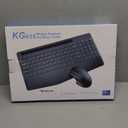 Wireless Keyboard and Mouse Combo, Ergonomic Keyboard with Wrist Rest, Phone Holder, Sleep Mode, 2.4G Lag-Free Rechargeable Silent Cordless Keyboard Mouse Set for Windows, Mac, Laptop, PC (Black)