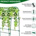 OTOSUNNY Garden Trellis for Climbing Plants Outdoor, Cucumber Trellis for Raised Bed Garden, Arch Trellis Support for Cucumbers Tomatoes Beans Peas, 50x48 inch, Metal Trellis with Netting, Green
