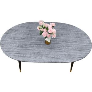 LIBERECOO Oval Fitted Vinyl Tablecloth - Fits 48 x 68 Inch Oval Table - Carbon Gray Wood - Waterproof, Elastic Edged for Secure Fit, Easy to Clean Plastic Table Cover