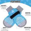 PUPTECK Non-Slip Dog Socks Double Sides Grips for Hardwood Floors Prevents Licking, Dog Shoes for Hot Pavement Traction Control Booties for Senior Dogs, Small Medium Large Dogs, Blue Small
