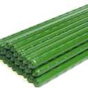 Growsun Tomato Stakes 5ft Metal Plastic Coated Garden Stakes Plant Cage Supports Treills Climbing for Tomatoes,Trees,Cucumber,Fences,Beans,25 Pack