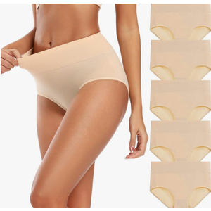 Molasus Women's Cotton Underwear High Waisted Full Coverage Ladies Panties (Regular & Plus Size), Size 3XL