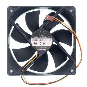 New Case Cooling fan for A12025-12CB-3BN-F1 DF1202512SELN 12025, DC 12V 0.16A 1000RPM 38.6CFM 3-Pin 3-Wire Silent Chassis Fan Size: 120x120x25mm.
