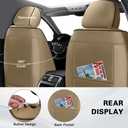 Car Seat Covers Full Set for Ford F150 2000-2026, Waterproof Nappa Leather Car Seat Cover with Memory Foam, Full Coverage&360 Protection Car Seat Covers Sets (5 Seat,Brown&Beige)