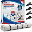 TAILI Mattress Vacuum Bag, King/Califonia King Mattress Vacuum Storage Bag with 4 Straps, Sealable Bag for Memory Foam, Latex, Easy Moving, Transport and Storage