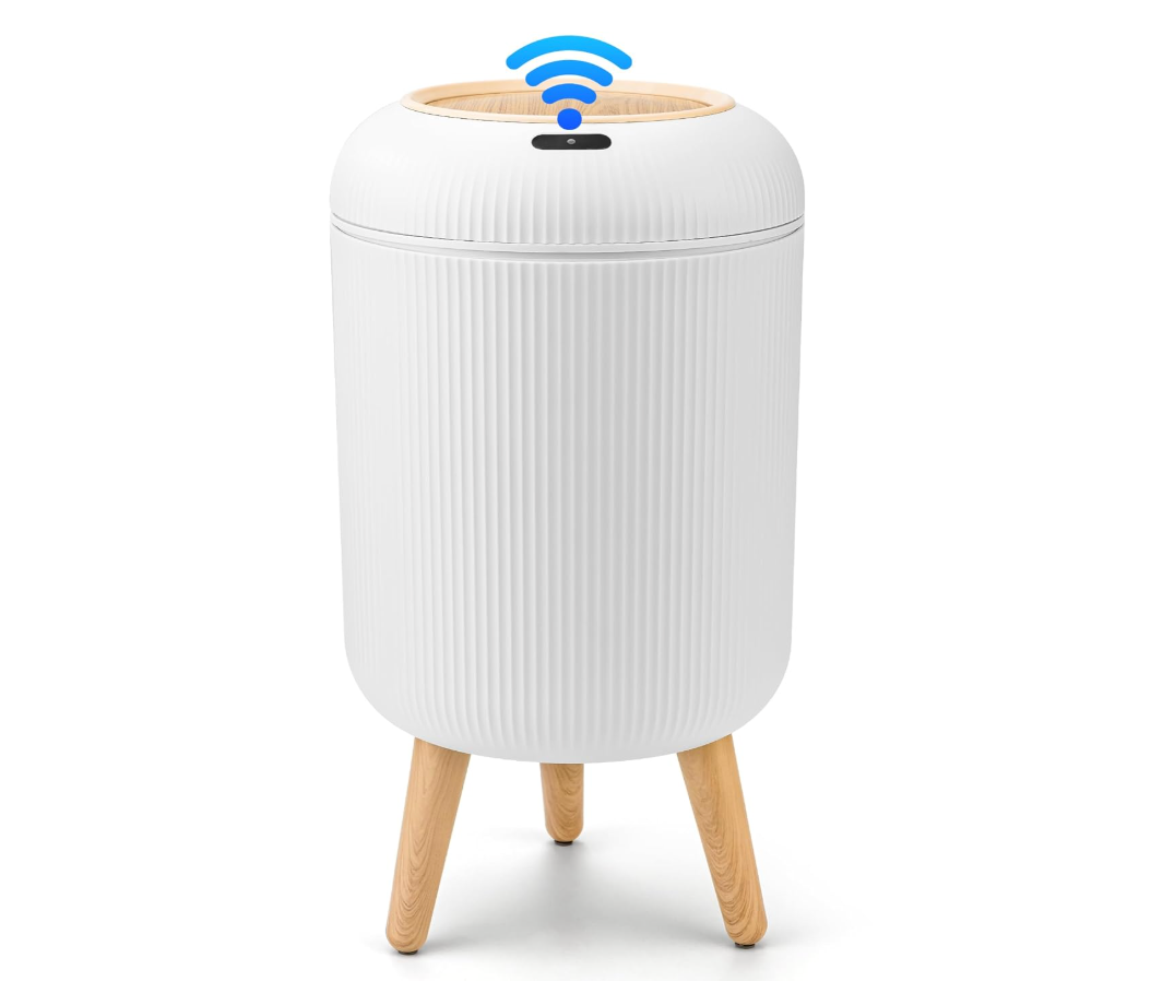 Pukomc Smart Sensor Wastebasket, Convenient and Hygienic Easy to Use, Technology Sensor Waterproof Wastebasket Plastic Trash can for Kitchen, Bathroom, Bedroom, Living Room, Office and Outdoor