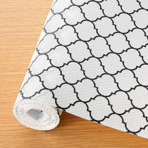 Cooyes Shelf and Drawer Liners for Kitchen Cabinets, Non Adhesive Cabinet Liner, EVA Waterproof Durable Non-Slip Drawer Mats for Shelves, Fridge, Storage, Kitchen Cupboards  Modern Pattern (11.8"W x 118"L, White Black)