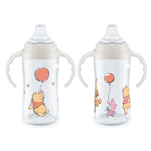 NUK Learner Cup, 10 Oz, Pack of 2, Pooh Bear – Soft Spout, EasyGrip Handles, BPA Free, Spill Proof Transition Sippy Cup