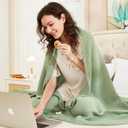 EMME Cotton Muslin Blanket King Size - Soft, Breathable Layering Blanket, 108"x90", All Season Gauze, Sage Green