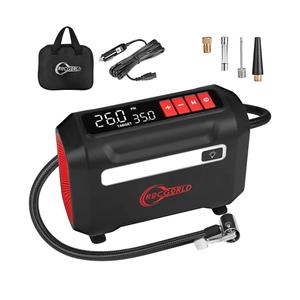 ROCGORLD R8 Tire Inflator Portable Air Compressor, DC 12V Air Compressor Portable with Large Dual Digital Screen, 3X Faster Inflation Air Pump for Car, Bike, Ball, Motor