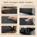 47"x28" Indestructible Dog Bed, Orthopedic High-Density Foam, Chew Resistant Waterproof Crate Mat, Corner Straps for Aggressive Chewers, Machine Washable with De-Shedding Glove, XL