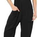 Cnkwei Girls' Casual Sleeveless Jumpsuits Spaghetti Strap Loose Romper Long Pants with Pockets (11-12 Years, Black)