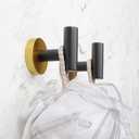 Stainless Steel Towel Coat Hooks Bathroom Clothes Garage Hotel Robe Hook Wall Mounted Bath Door Hanger 2 Pack Black & Gold