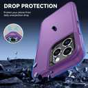 SunStory Compatible with iPhone 13 Pro Case with HD Screen Protector, 3-Layer Heavy Duty Full-Body Cover,3 in 1 Hybrid Protective Case for iPhone 13 Pro 6.1",Purple