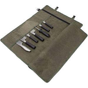 Chef’s Knife Roll Bag,Waxed Canvas Knife Cultery Carrier, Portable Chef Knife Cases,Knife Pouch Holders With 10 Slots Plus 1 Zipper Pockets Can Hold Home Kitchen Knife Tools Up To 18.8”