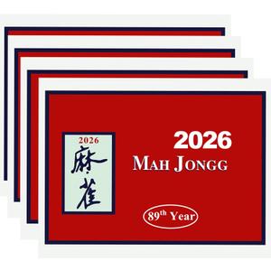 Mah Jong Cards 2026 Revision - Large Print, 4-Pack