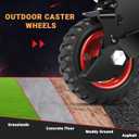 W B D WEIBIDA 5 Inch Heavy Duty Caster Wheels Set of 4, 1080 LBS Outdoor Industrial Wheels Swivel Large Rubber Casters with Brake for Workbench, Dolly, Cart, Trolley, Wagon (2 Brake & 2 Fixed)