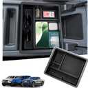 Rear Center Console Organizer Compatible with 2024-2026 Chevy Silverado EV Work Truck (WT)/RST First Edition/LT, 2024-2026 GMC Sierra EV Accessories, Armrest Storage Box Tray with Sunglasses