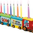 Rite Lite Chanukah Menorah Express Ceramic Menorah, 11.5 Multi-Color Hannukah Train Menora Jewish Holiday Party Favors Goodie Bag Decor Accessories Festival of Lights