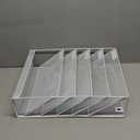 Wall File Organizer Holder Mesh Hanging Paper Document Holder,Vertical 6 Pocket Tier for Office Home, White