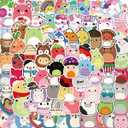 FaDaifu Cute Stickers 100 Pack Cartoon Animal Aesthetic Sticker Decals for Kids Grils Boys Teens Stickers for Water Bottle Notebooks Party Favor Bags and Centerpieces