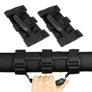 povtii Grab Handle Compatible with Wrangler JK TJ JL CJ YJ, Oxford Grip Handle with Magic Tape Plastic Buckle, Easy-to-Fit 3 Straps Design Grab Handle, Car Accessories
