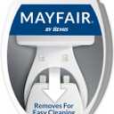 Mayfair Cassel Slow Close Toilet Seat, Easy Clean Non-Slip Premium Wood Seat, Install, Made in USA, Elongated, White