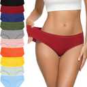 Eiggam Women's Cotton Bikini Panties,High-Cut Full Coverage Stretch Cool Underwear for Women (M)