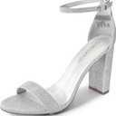 DREAM PAIRS Women's Hi-Chunk High Heel Pump Sandals (5.5)