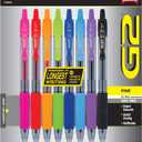 Pilot G2 Premium Refillable And Retractable Gel Ink Pens, Fine Point (0.7mm), 8 Colors, 8 Count (16606) (Assorted Classic)