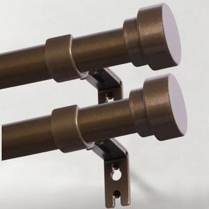 IFELS Heavy Duty Curtain Rods for Windows 66 to 120 Inch, 1 Inch Bronze Curtain Rods Set of 2 Pack for Outdoor Patio, Farmhouse, Bedroom, Adjustable Easy Install Modern Drapery Rod (Bronze,30-120-2p)