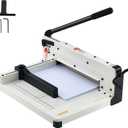 VEVOR Heavy Duty Paper Cutter, 12" Industrial Commercial Guillotine Paper Cutter for A4 Paper, 400 Sheet Capacity, Solid Steel Construction, Stack Paper Trimmer for Office Home School Shop, White (12" Cutting width)