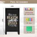 Wooden A-Frame Sign, Magnetic 40" x 20" Black Chalk Board Sign Board, Double-Sided Sandwich Board Signs Outdoor, Chalkboard Easel, Menu Board for Restaurant, Business or Wedding