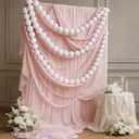 18ft Giant Pearl Garland Plastic Material Jumbo Bead Garland Wedding Decoration Wedding Bead Ball Hanging Banner for Bridal Shower Ceremony Party Banquet Indoor Outdoor Backdorp Decor