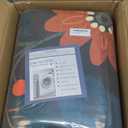 Floral 9x12 Area Rug Machine Washable Soft Print Boho Carpet Non Slip Doormat Low Pile Flower Area Rugs for Living Room Bedroom Nursery Kitchen Dining Room Indoor-Black