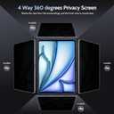 Peslv 4-Way Magnetic Privacy Screen for iPad Air 11 Inch (2024-2026, M2 M3 M4), Removable 360 Spy Private Filter, Anti Blue Light Glare Bubble-Free Easy Install Black Security Protector