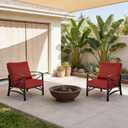 24"x27.5" Outdoor Deep Seat Patio Cushions Set of 2, Deep Seat Bottom Resilient Foam Filling Water-Resistant Stain-Resistant UV Resistant Weather Resistant with YKK Zippers, Chili, 24"x27.5"x4.5";2 Sets
