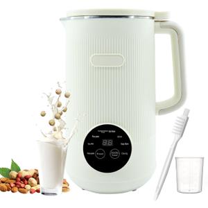 8-in-1 Automatic Soy Nut Milk Maker,40oz Soy Milk Maker for Homemade Almond,Oat,Soy Milk,Rice Paste,Complementary Food,Juice,Milk Maker Machine with Delay Start/Keep Warm/Self Clean/Boil Water (White)