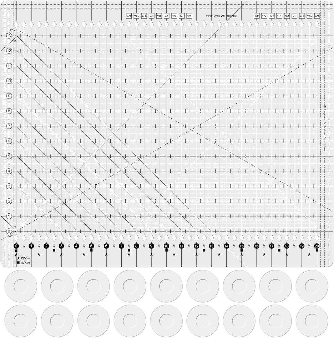 XL Slotted Quilting Ruler 17-3/4 "x 22" Extra Large Slotted Quilting Ruler, 17.75x22in