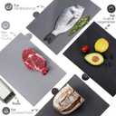 Masthome Index Chopping Board Set, 4-Pieces Plastic Cutting Boards with Food Icons and Storage Stand, BPA Free, Dishwasher Safe, Professional Chopping Board Set for Kitchen, 12.6"L x 8.6"W